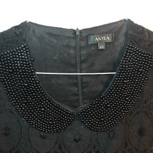 Lace dress with beaded collar